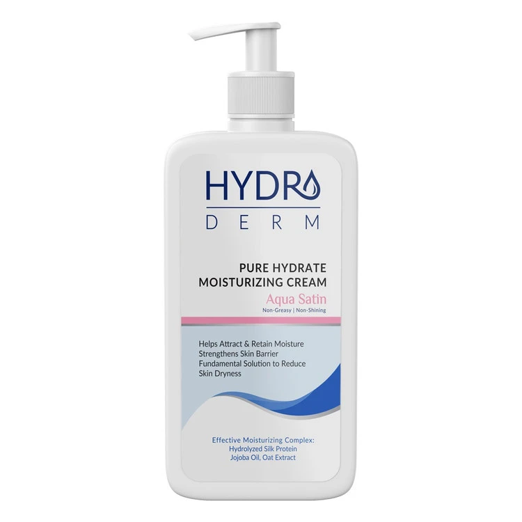 هیدرودرم کرم پمپی مرطوب کننده و نرم کننده دست و صورت صورتی 500ml – SATIN