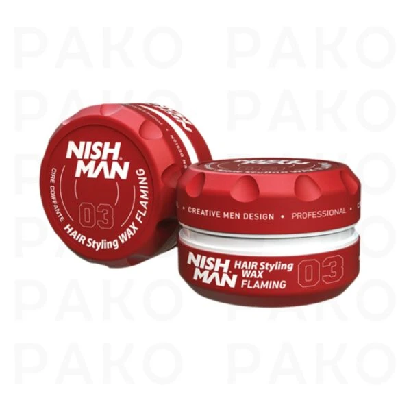 واکس مو نیشمن قرمز 03 مدل Nishman Hair Styling Wax FLAMING حجم 150 میل