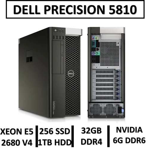 ورک استیشن استوک دل DELL WORKSTATION 5810 XEON E5 2680 V4 RAM32 SSD256 1TB HDD GEFORCE 1660 6G