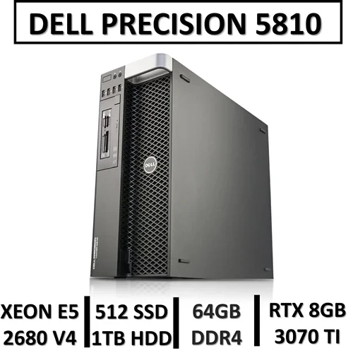 ورک استیشن استوک دل DELL WORKSTATION 5810 XEON E5 2680 V4 RAM64 SSD512 1TB HDD NVIDIA RTX 3070TI 8GB