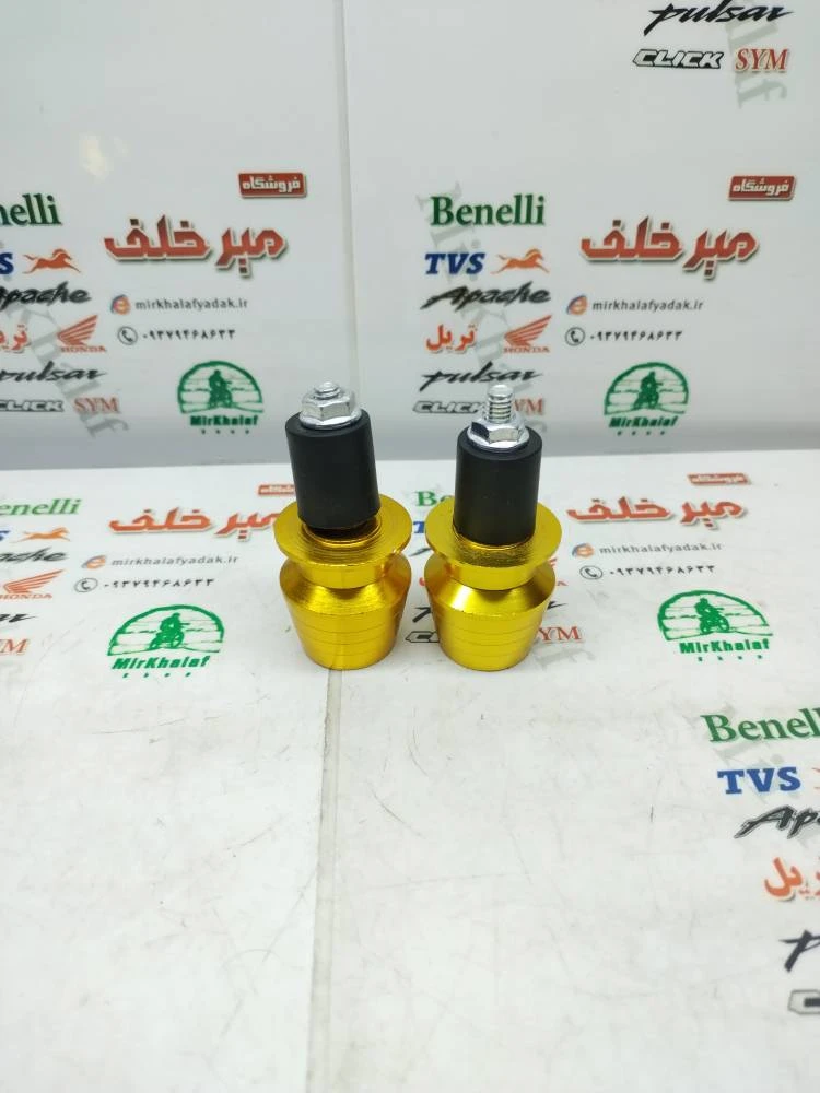 وزنه (محافظ) سر میله فرمان رنتال اسپرت انواع موتورسیکلت ته باز زرد طلایی (جفتی)