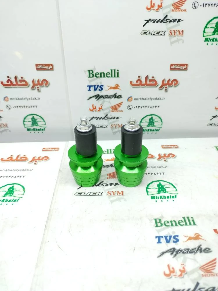 وزنه (محافظ) سر میله فرمان رنتال اسپرت انواع موتورسیکلت ته باز سبز (جفتی)