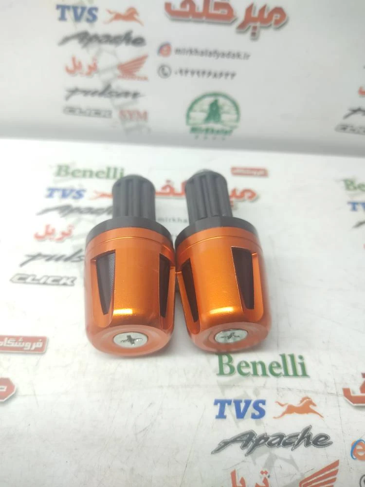 وزنه (محافظ) سر میله فرمان رنتال اسپرت انواع موتورسیکلت ته بسته نارنجی (جفتی)