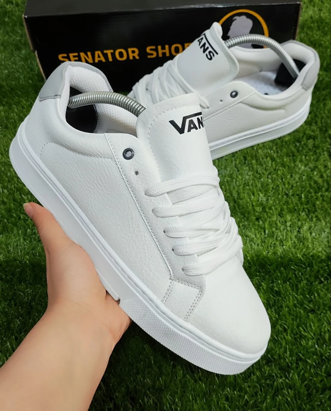 ونسس ساده برند VANS سفید آستر پشت طوسی کد 142
