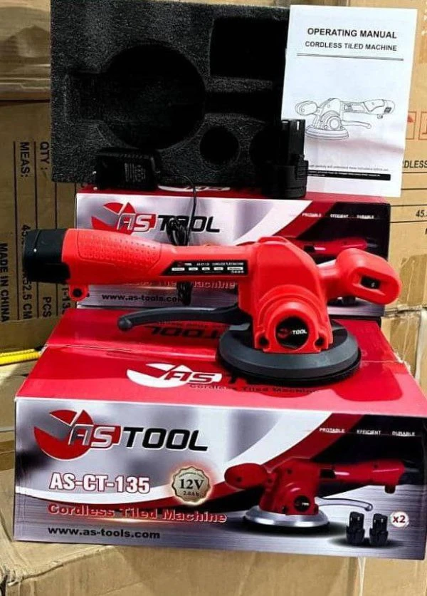 ویبره شارژی و مکنده کاشی و سرامیک AS Tool مدل AS-CT-135 (12 ولت) مدل AS-CT-135 ارسال با پست