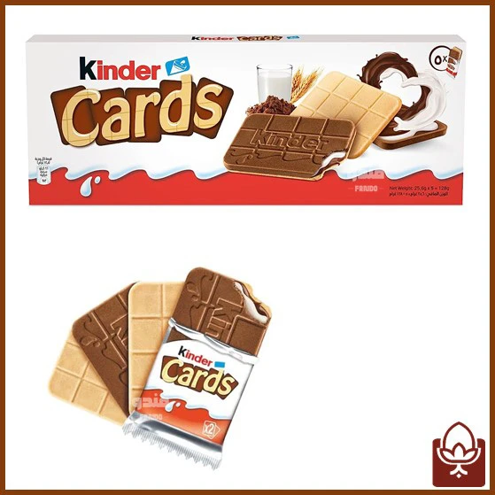 ویفر شکلاتی کیندر کاردز (Kinder Cards) با طعم بی‌نظیر و اصل بسته 5 تایی