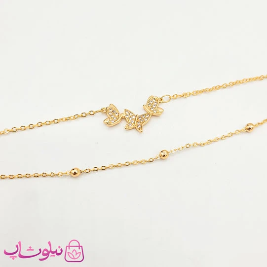 پابند دخترانه YSX دولاین توپی مدل سه پروانه کد 1196