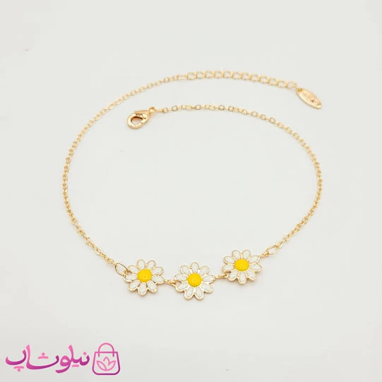 پابند دخترانه ysx مدل گل بابونه سفید کد 891