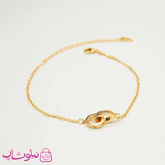 پابند دخترانه ظریف YSXمدل دو حلقه درهم کد 1196