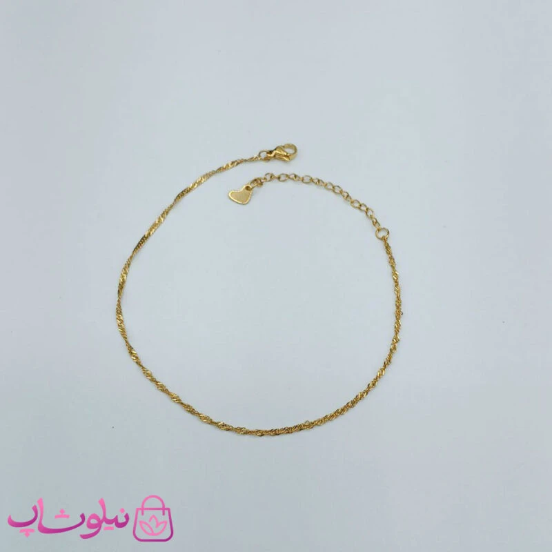 پابند زنانه (زنجیر سنگاپوری) ظریف استیل طلایی رنگ کد 798