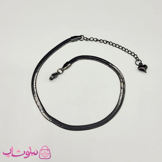 پابند زنانه مدل هرینگبون مشکی استیل 3 میل کد 591