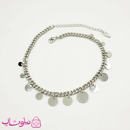 پابند زنجیری ysx با آویز دایره نقره ای کد 891