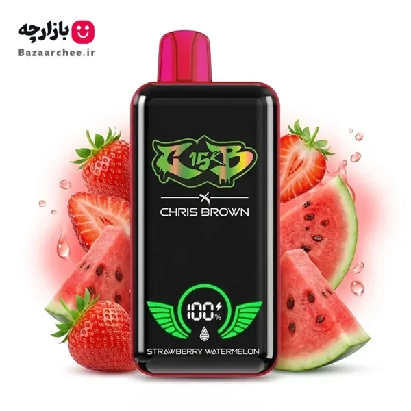 پاد یکبار مصرف توت فرنگی هندوانه 15000 پاف کریس براون | CHRIS BROWN STRAWBERRY WATERMELON