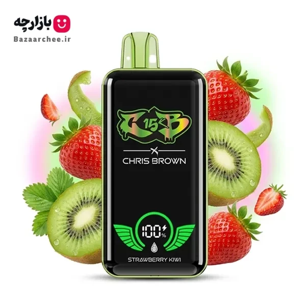 پاد یکبار مصرف توت فرنگی کیوی 15000 پاف کریس براون | CHRIS BROWN STRAWBERRY KIWI