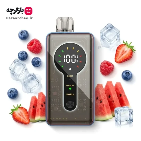 پاد یکبار مصرف میکس هندوانه بلوبری بلوبری تمشک یخ 12000 پاف یوول | UWELL Lush Ice Berry Prime