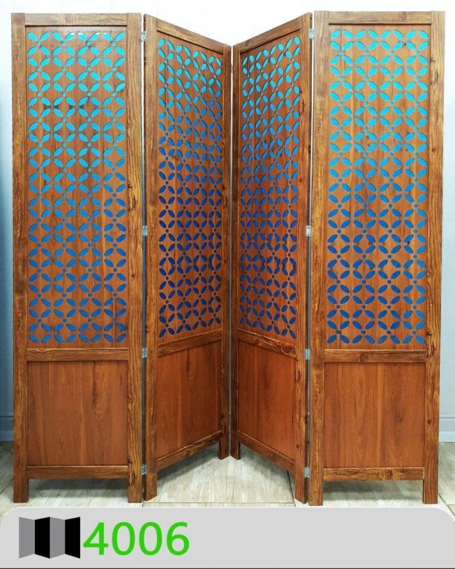 پاراوان طلقی دوجداره طلایی-آبی 4006