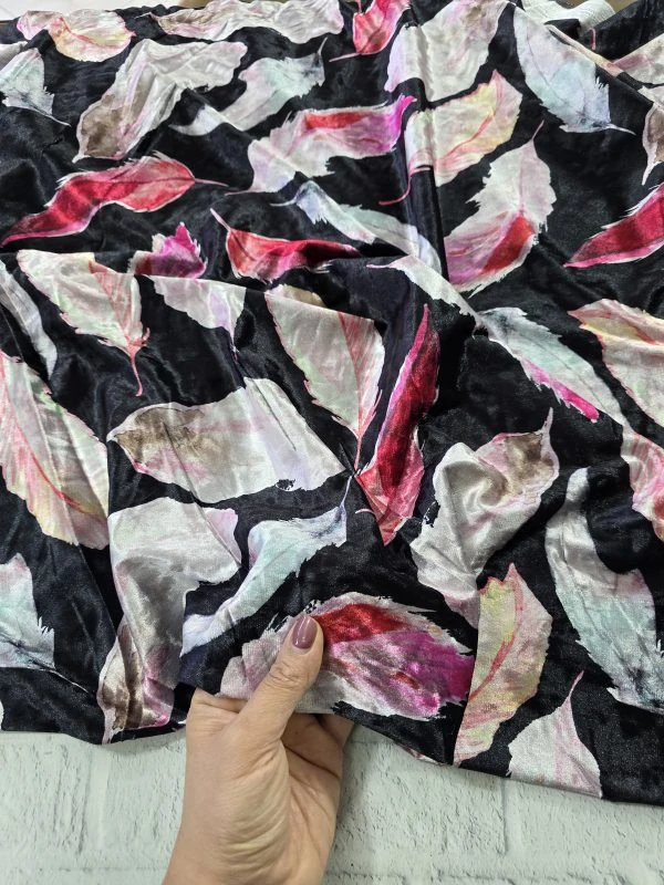 پارچه مخمل کره‌ای طرحدار درجه یک