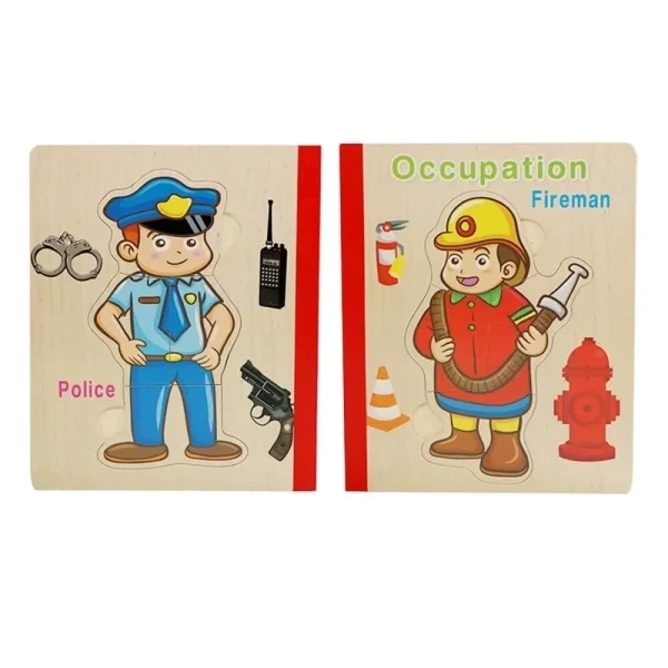 پازل چوبی کتابی مدل مشاغل