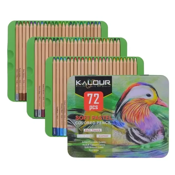 پاستل مدادی 72 رنگ کالور (KALOUR) جعبه فلزی