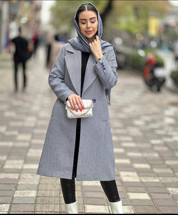 پالتو جناغی آستردار یقه انگلیسی کد 75661