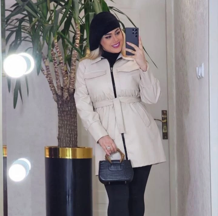 پالتو زنانه چرم چهارجیب_شیکان