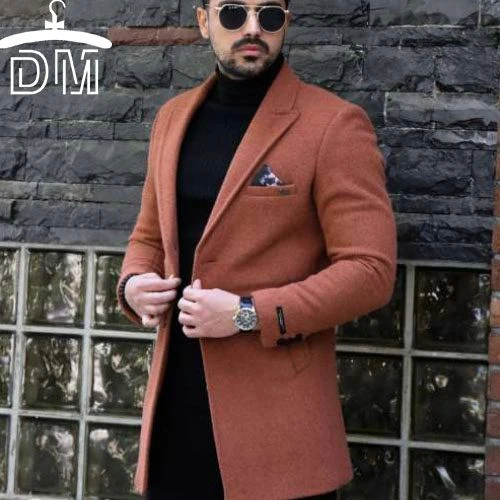 پالتو مردانه زمستانه با جنس پارچه فوتر مشکی و شتری