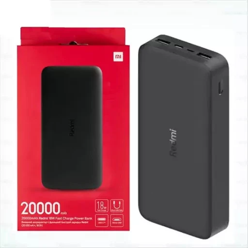 پاور بانک 20000 میلی‌آمپر شیائومی مدل Redmi – فست شارژ و مجهز به پورت Type-C دوطرفه