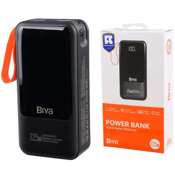 پاور بانک فست شارژ بیوا BP-022 PD 22.5W ظرفیت 30000 میلی آمپر ساعت