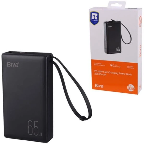 پاور بانک فست شارژ بیوا BP-025 PD 65W ظرفیت 20000 میلی آمپر