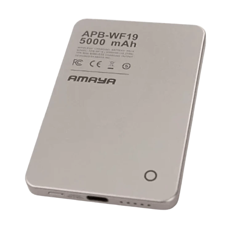 پاور بانک وایرلس آمایا 5000 mAh با بیمه سامان مدل APB-WF19