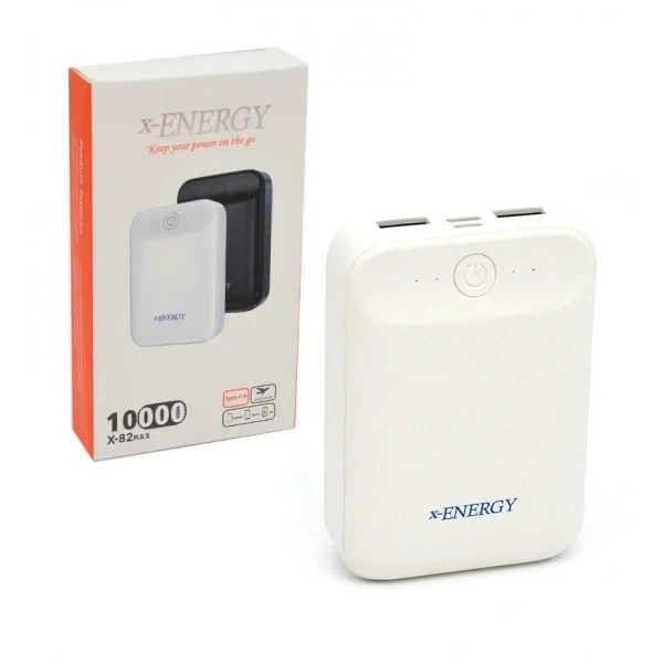 پاوربانك شارژر همراه ايكس انرژي X ENERGY مدل X82 max با ظرفيت 10000 ميلي آمپر