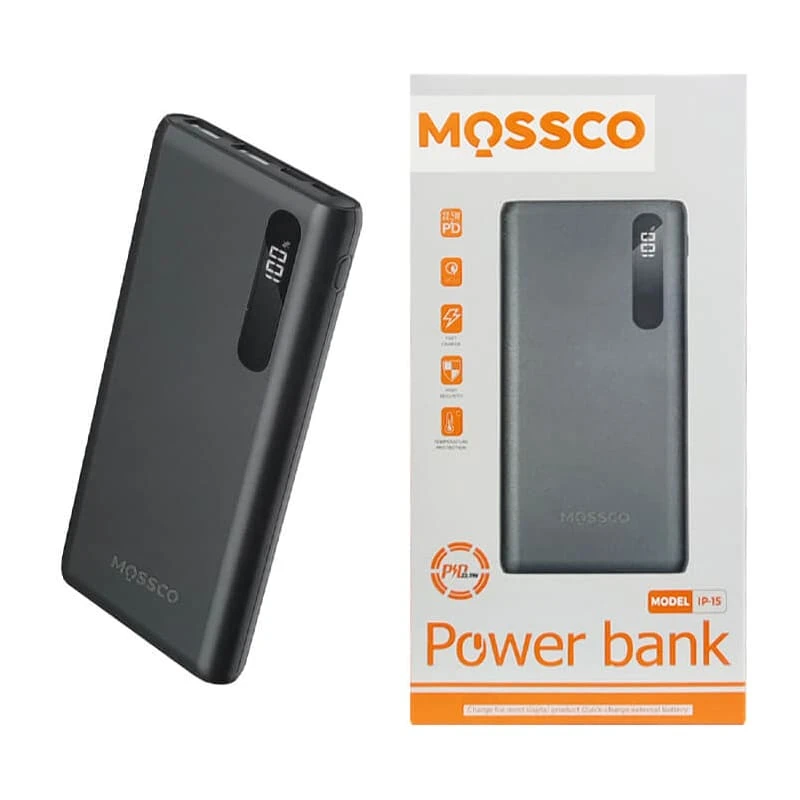 پاوربانک 10000 میلی آمپر MOSCOW مدل IP-15 فست شارژ اصلی