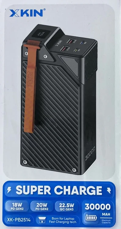 پاوربانک XKIN مدل XK-PB2514 با ظرفیت 30000 میلی آمپر