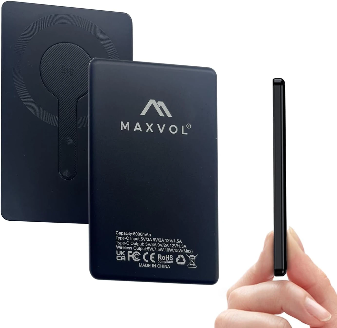 ⚡ پاوربانک مگنتی بی‌سیم MAXVOL مدل Magnetic Wireless M9 با توان 15 وات | آمازونیکس