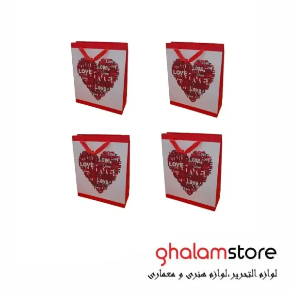 پاکت هدیه مدل قلب کد 155 بسته 4 عددی