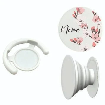 پایه نگهدارنده گوشی White & Pink Bloom With Name Pop Socket