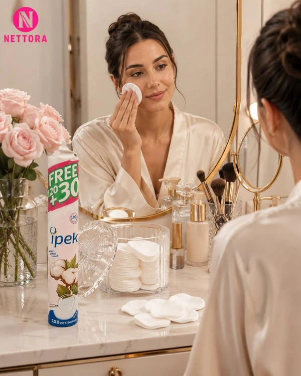 پد آرایش پاک‌کن ایپک ۱۵۰ عددی (Ipek Cotton Pads)