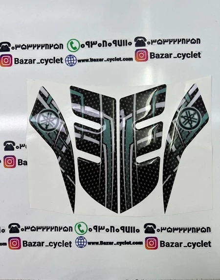 پدبرچسب گلگیر جلو موتور سیکلت ایروکس و nvx مشکی خط سبز کربن
