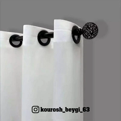 پرده آماده حریر ساده رنگ سفید