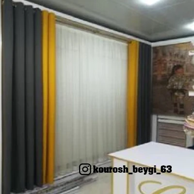 پرده آماده پانچی مخمل کتان