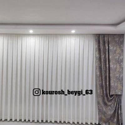 پرده حریر کرپ پتینه بدون نیاز به پشت پرده ای با دوخت در ارتفاع دلخواه سفارشی (قیمت هر یک متر)