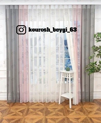 پرده دیکی ورتیکال یا ورتیلاین طرح صورتی طوسی کد 008