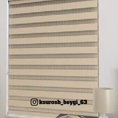 پرده زبرا رنگ سفید طرح چوب کد 7100