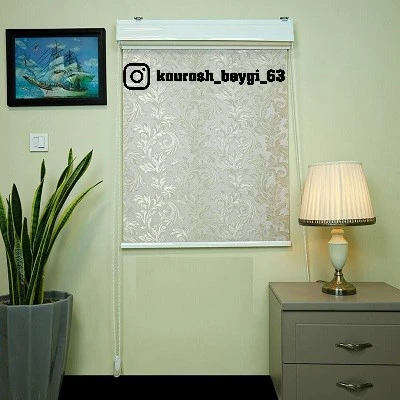 پرده شید تک مکانیزم گل نسکافه ای