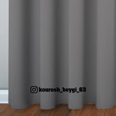 پرده مخمل ساده طوسی خاکستری