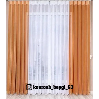 پرده ورتیکال ساده خردلی و سفید