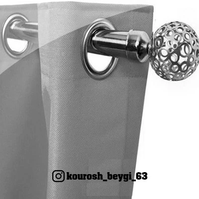 پرده پانچ رنگ طوسی جنس کتان