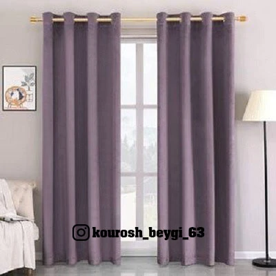 پرده پانچ مخمل کالیفرنیا رنگ کرم روشن