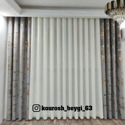 پرده پانچ پنجره3متری مخمل کالیفرنیا طلاکوب و حریر ترک