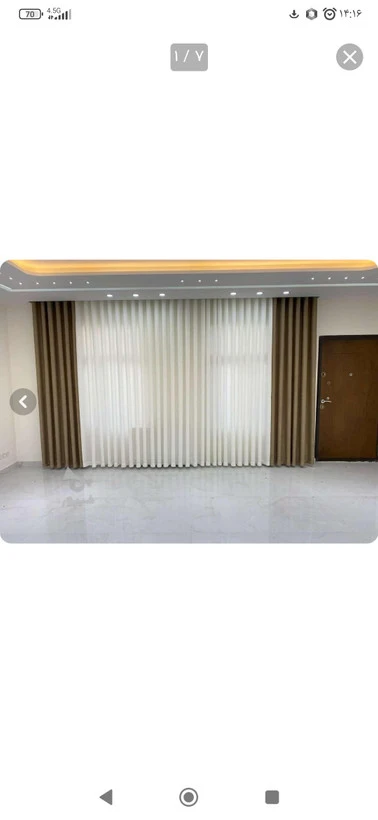 پرده پذیرایی حریر ساده و مخمل کالیفرنیا مدل مینی‌مال برای پنجره 250متری